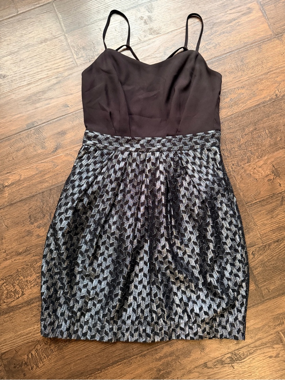 BCBG Party Dress Black & Silver Sleeveless Party Dress